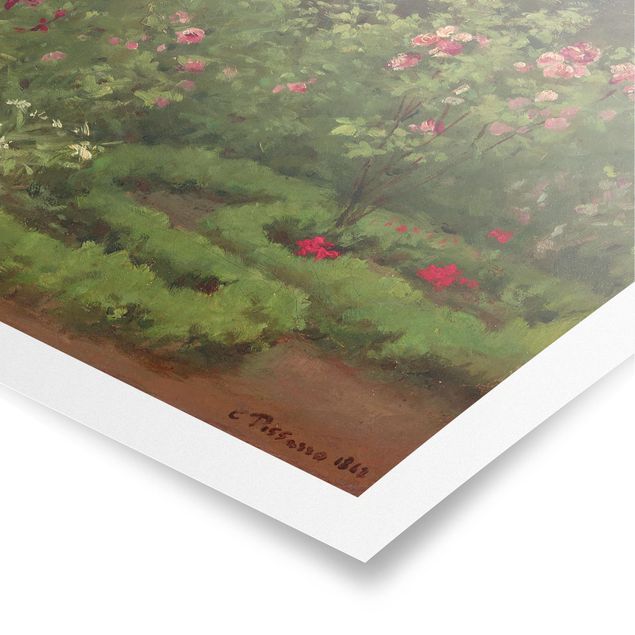 Poster - Camille Pissarro - Ein Rosengarten - Hochformat 3:4