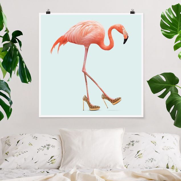 XXL Poster Flamingo mit High Heels