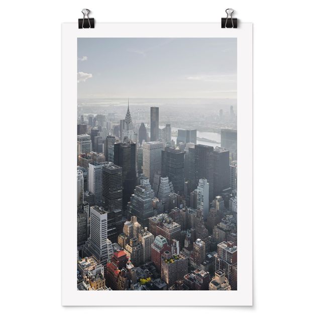 Poster - Vom Empire State Building Upper Manhattan NY - Hochformat 3:2