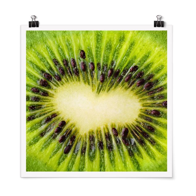Poster - Kiwi Heart - Quadrat 1:1