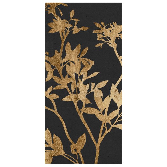 Raumteiler - Goldene Blätter auf Mokka II - 250x120cm