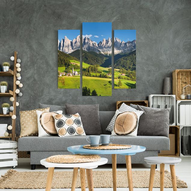 Leinwandbilder Berge Geislerspitzen in Südtirol