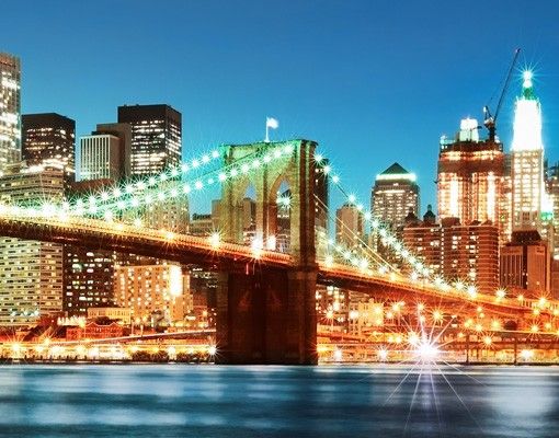 Fliesenbilder Nighttime Manhattan Bridge