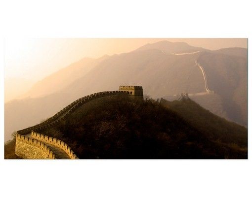 Fliesenfolie grün Sonnenaufgang über der chinesischen Mauer