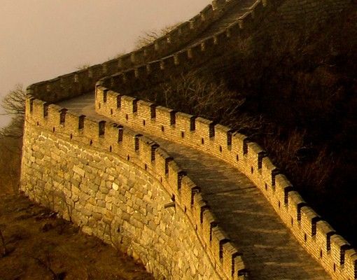 Fliesenfolie Sonnenaufgang über der chinesischen Mauer