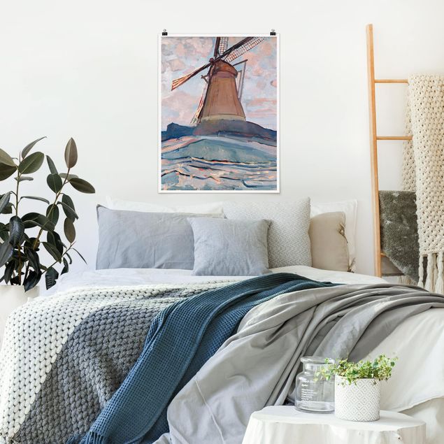 Poster abstrakt Piet Mondrian - Windmühle