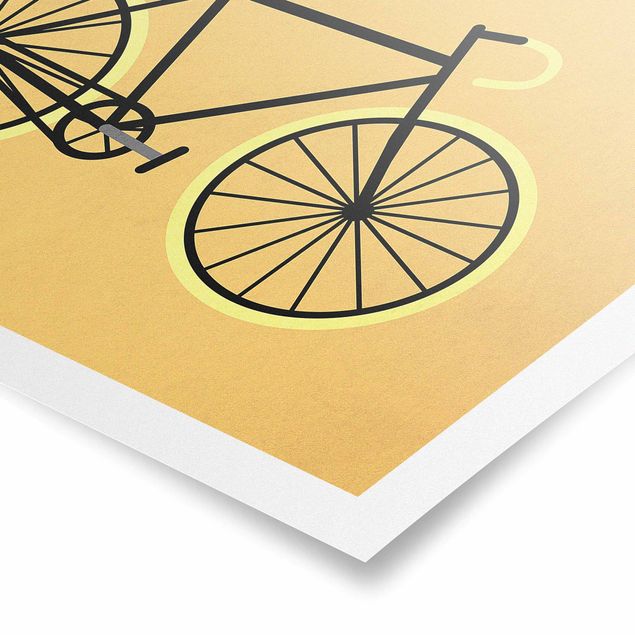 Poster Fahrrad in Gelb