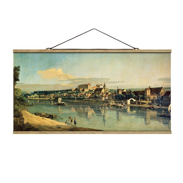 Stoffbild mit Posterleisten - Bernardo Bellotto - Blick auf Pirna - Querformat 2:1