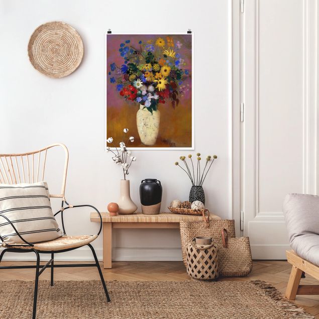 Poster - Odilon Redon - Blumen in einer Vase - Hochformat 3:4
