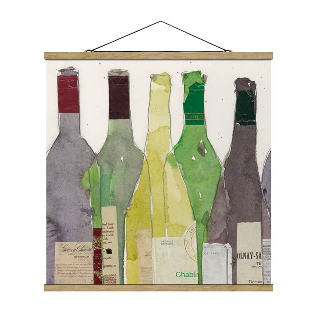 Stoffbild mit Posterleisten - Wein & Spirituosen III - Quadrat 1:1