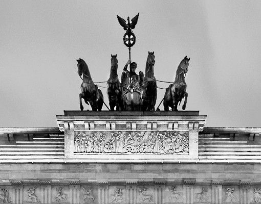 Fliesenfolie Schwarz Weiß Erleuchtetes Brandenburger Tor II