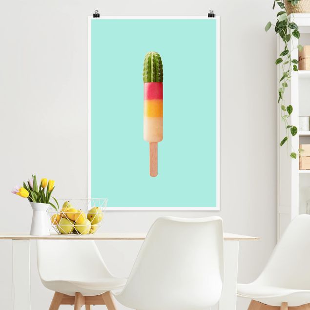 Wand Poster XXL Eis mit Kaktus