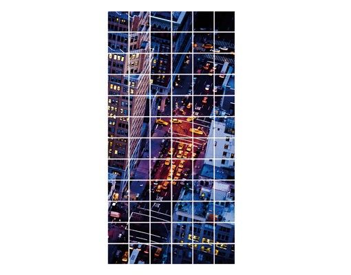 Fliesensticker blau Manhattans Taxilichter