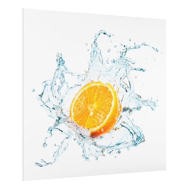 Glas Spritzschutz - Frische Orange - Quadrat - 1:1