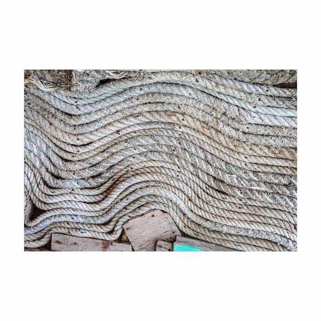 Teppich grau Shabby Fischertau mit Holzplanken