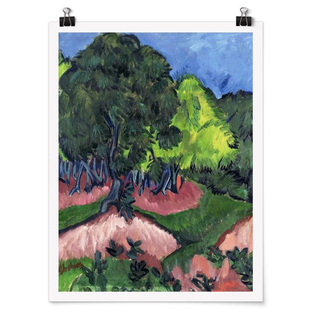 Poster - Ernst Ludwig Kirchner - Landschaft mit Kastanienbaum - Hochformat 3:4