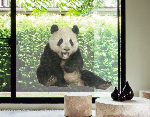Tier Fensterbilder Lachender Panda