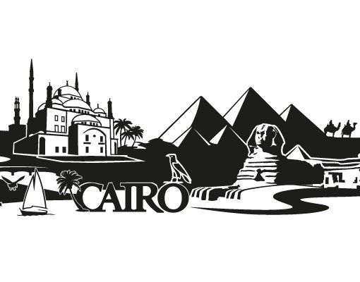 Stadt Cairo - Wandtattoo Skyline - No.FB82 Cairo Skyline XXL