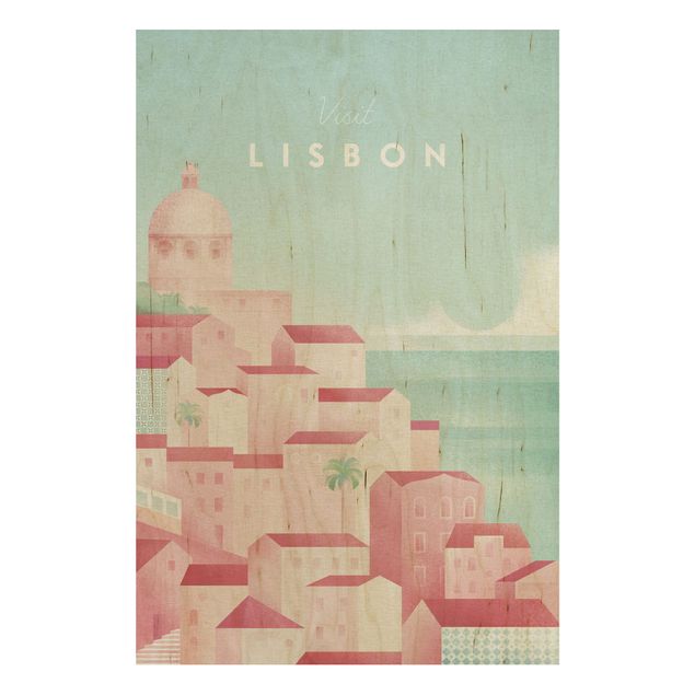 Holzbilder Syklines Reiseposter - Lissabon
