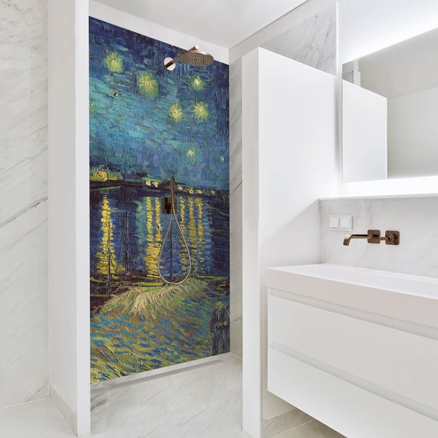 Duschrückwände Vincent van Gogh - Sternennacht über der Rhône