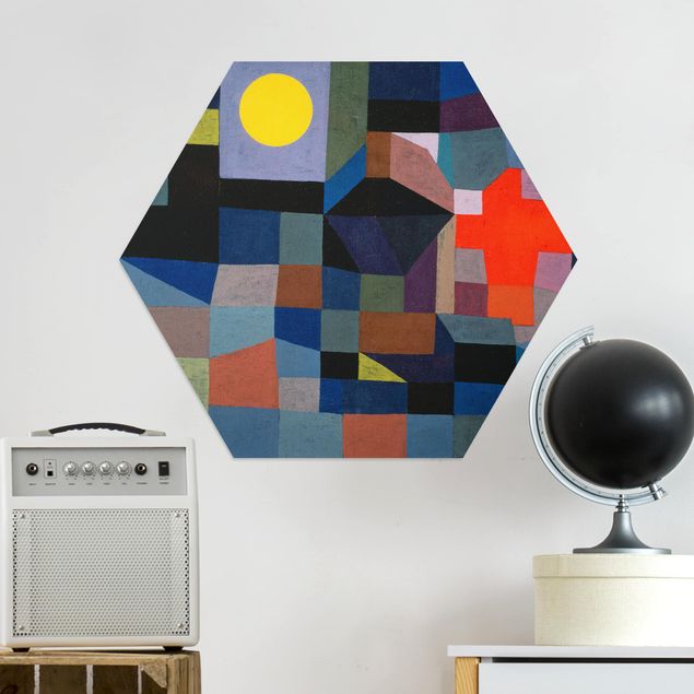 Bilder abstrakt Paul Klee - Feuer bei Vollmond