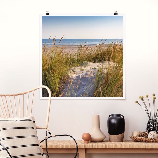 Poster Landschaft Stranddüne am Meer