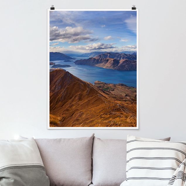 Poster - Roys Peak in Neuseeland - Hochformat 3:4