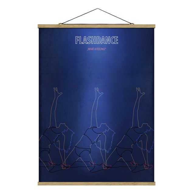 Stoffbild mit Posterleisten - Filmposter Flashdance - Hochformat 3:4