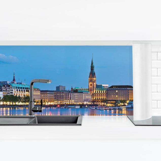 Küchenrückwand selbstklebend Hamburg Skyline