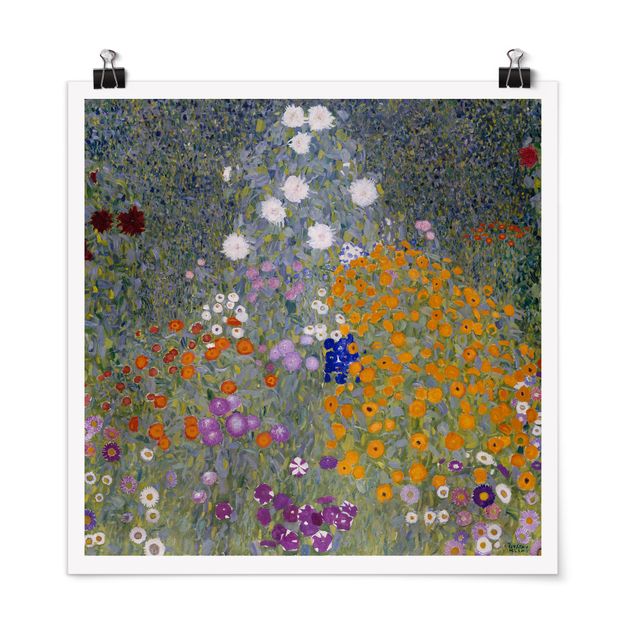 Poster - Gustav Klimt - Bauerngarten - Quadrat 1:1