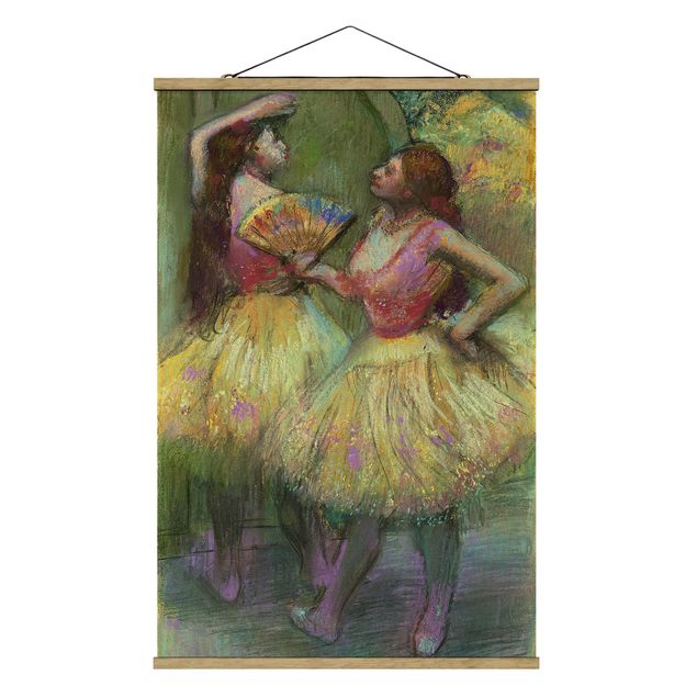 Stoffbilder mit Posterleisten Edgar Degas - Zwei Tänzerinnen