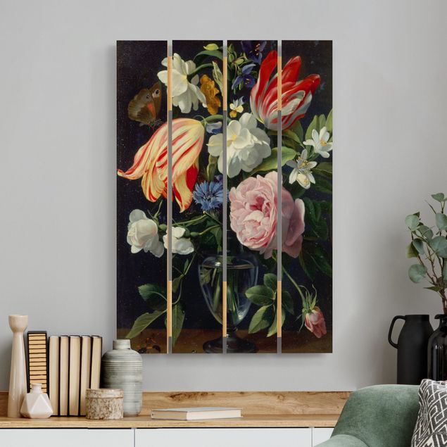 Holzbilder Blumen Daniel Seghers - Vase mit Blumen