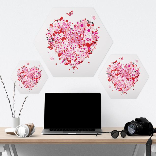 Hexagon Bild Forex - Floral Retro Heart