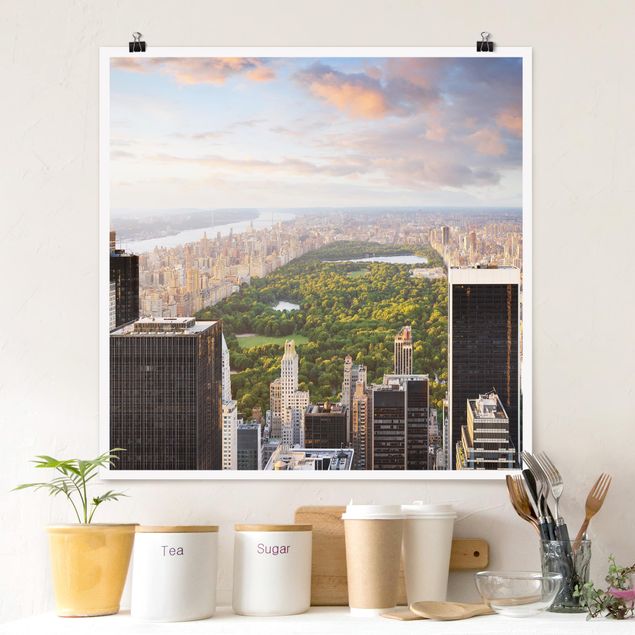 Poster - Blick über den Central Park - Quadrat 1:1