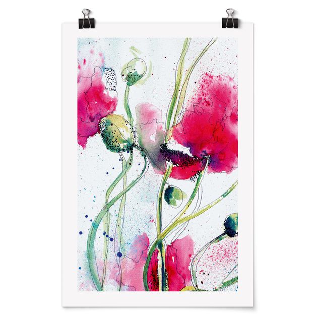 Moderne Poster Painted Poppies
