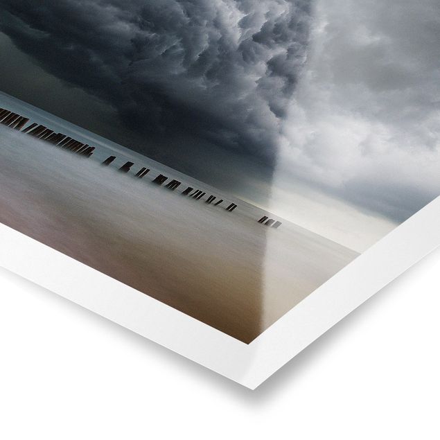 Poster - Sturmwolken über der Ostsee - Quadrat 1:1