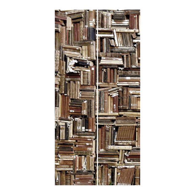 Schiebegardinen Set - Shabby Bücherwand - Flächenvorhänge