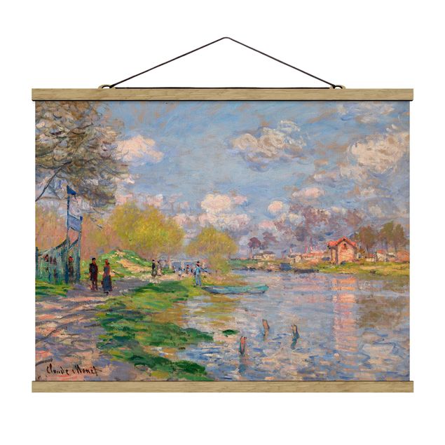 Stoffbild mit Posterleisten - Claude Monet - Seine - Querformat 4:3