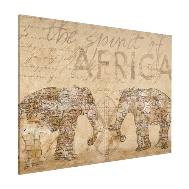 Weltkarte Tafel Vintage Collage - Spirit of Africa