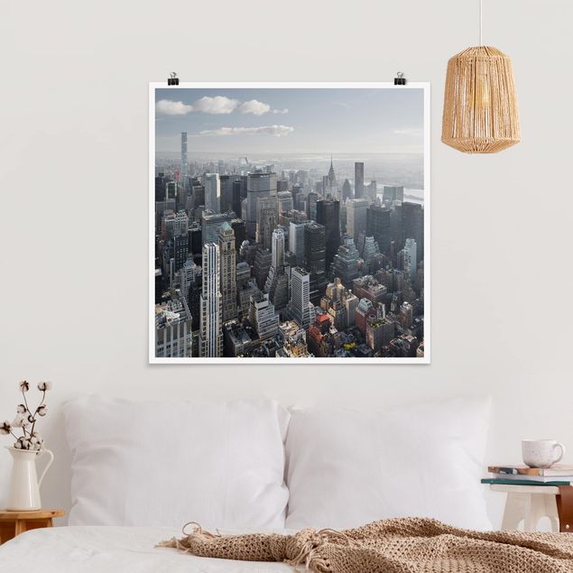 Poster - Vom Empire State Building Upper Manhattan NY - Quadrat 1:1