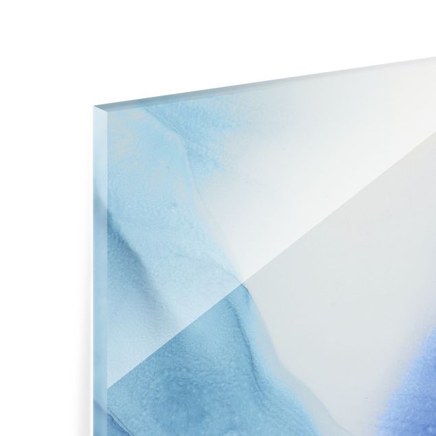 Spritzschutz Glas - Meliertes Tintenblau - Quadrat 1:1