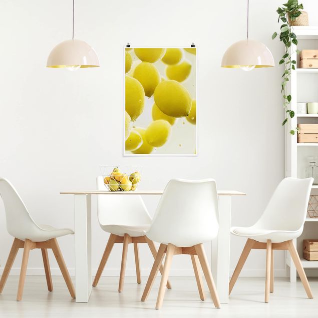 Moderne Poster Zitronen im Wasser