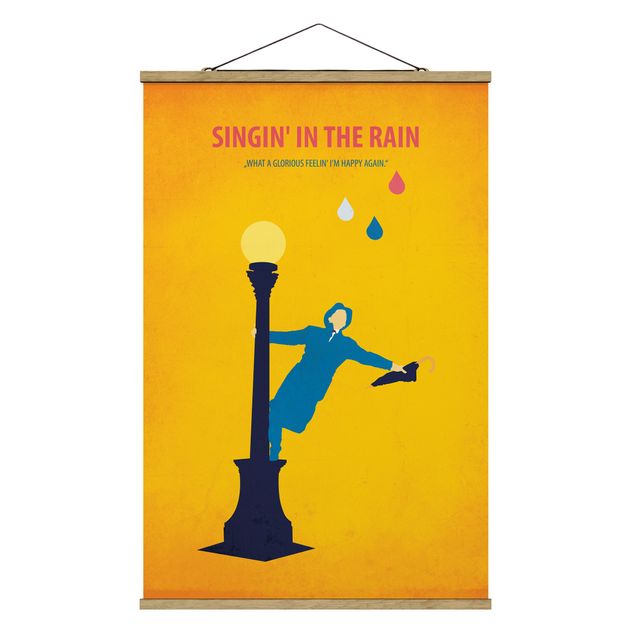 Stoffbild mit Posterleisten - Filmposter Singing in the rain - Hochformat 2:3