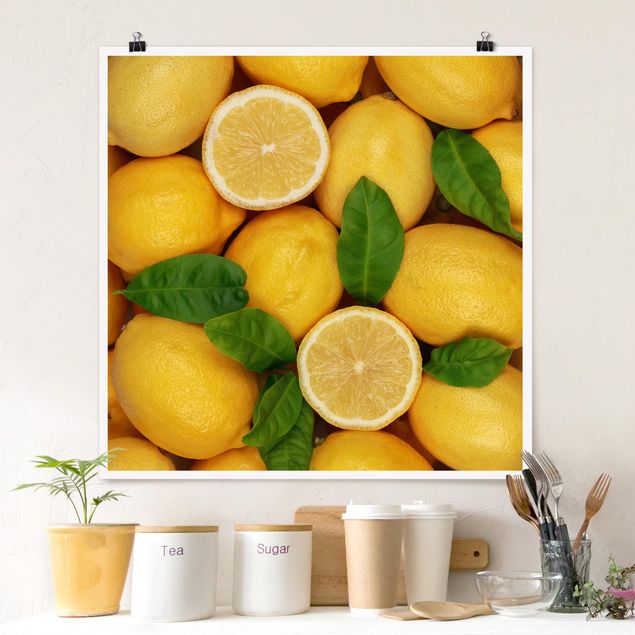 Poster - Saftige Zitronen - Quadrat 1:1