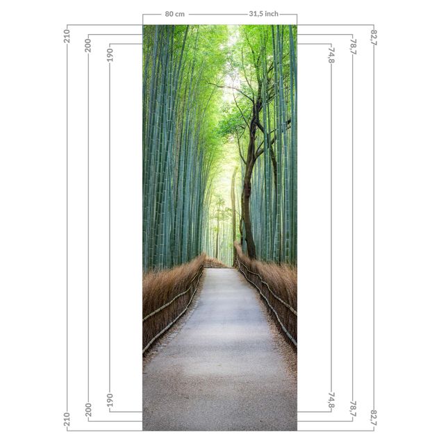 Duschrückwand - Der Weg durch den Bambus
