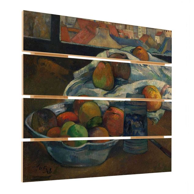 Holzbild - Paul Gauguin - Obstschale - Quadrat 1:1