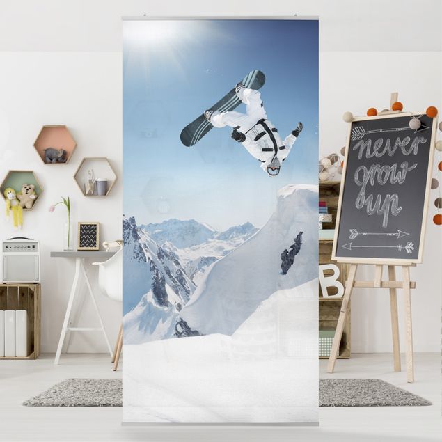Vorhang Raumtrenner Fliegender Snowboarder