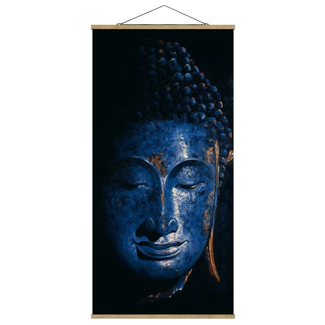 Stoffbild mit Posterleisten - Delhi Buddha - Hochformat 1:2