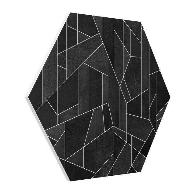 Hexagon Bild Forex - Schwarz Weiß Geometrie Aquarell