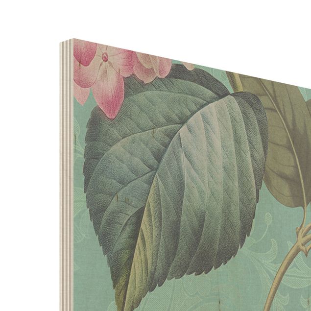 Holzbild - Vintage Collage - Kolibris im Paradies - Hochformat 3:2